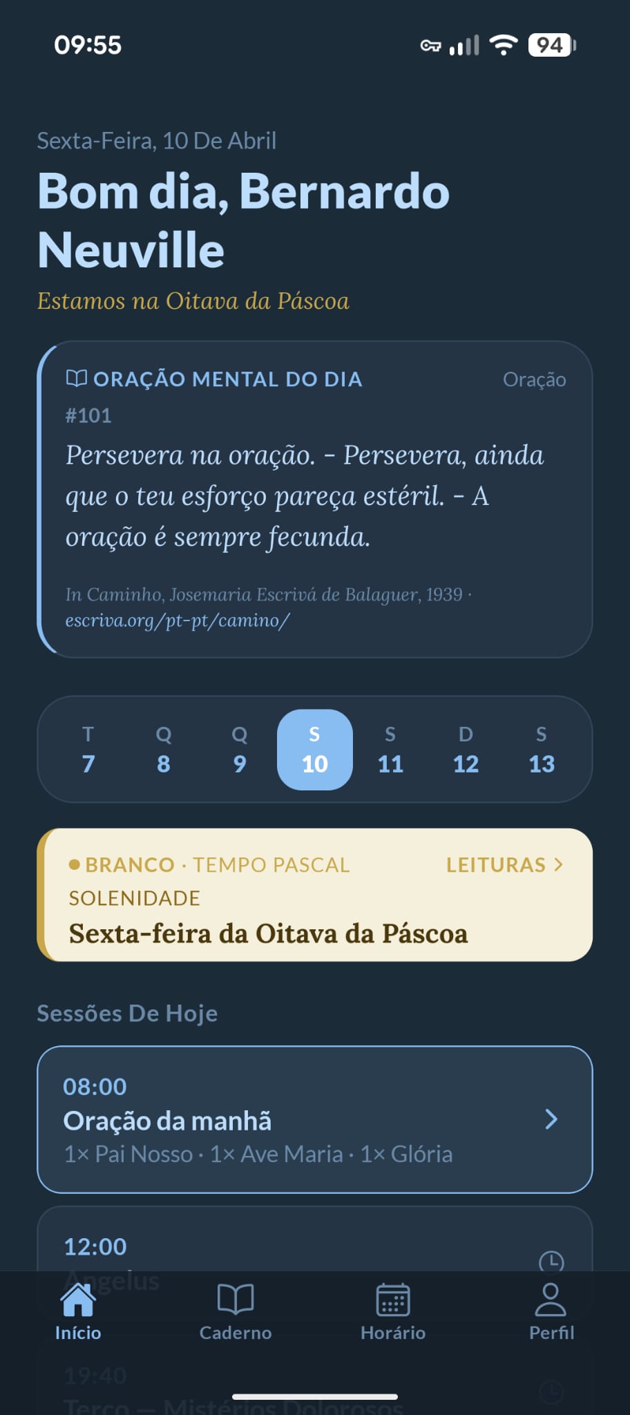 Ecrã Início
